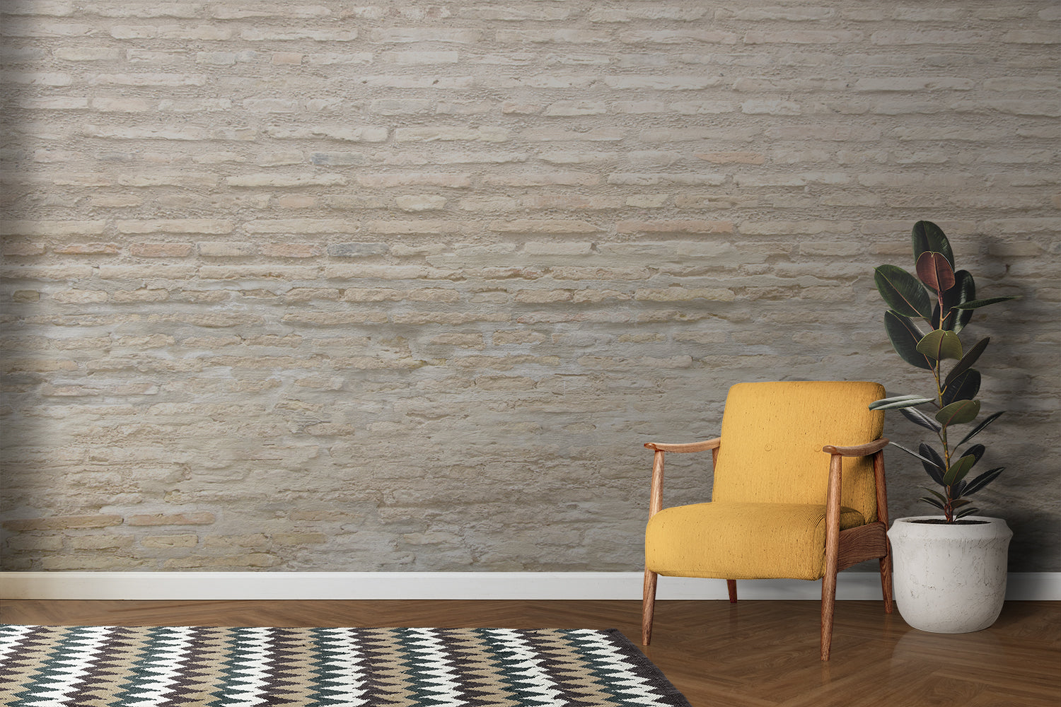 Papier Peint Brique Beige