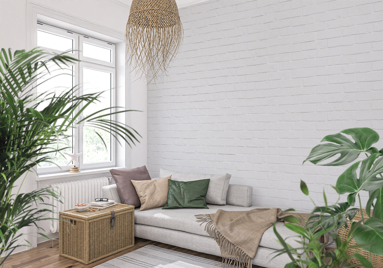 Papier Peint Brique Blanche Salon