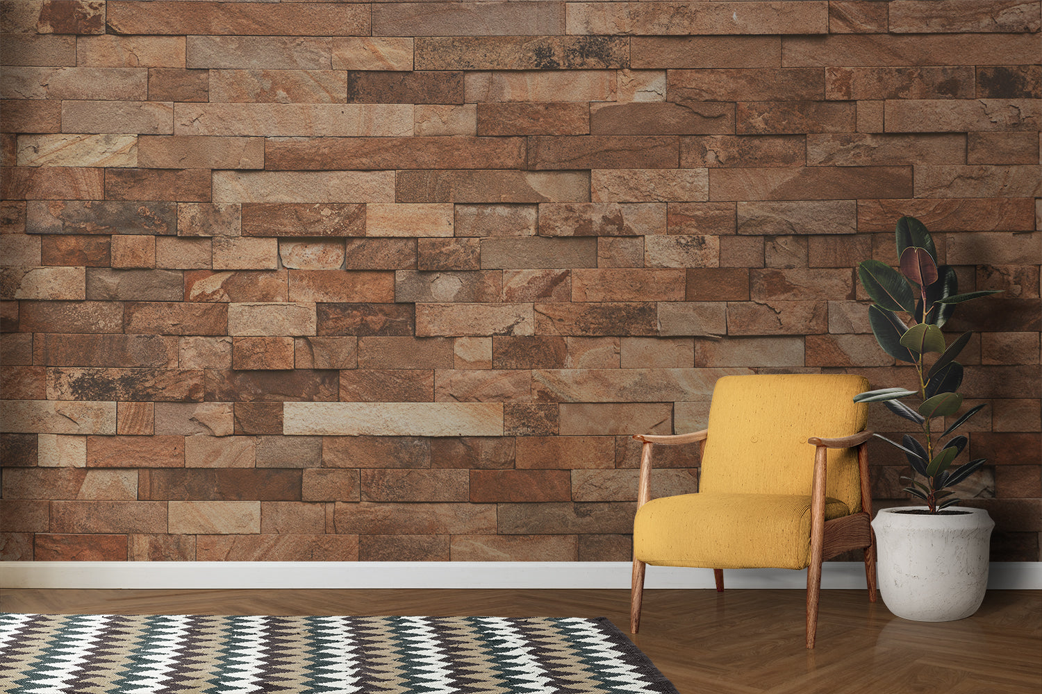 Papier Peint Brique Bois