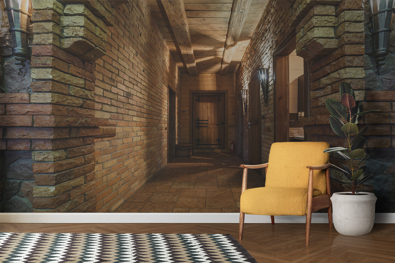 Papier Peint Brique Couloir