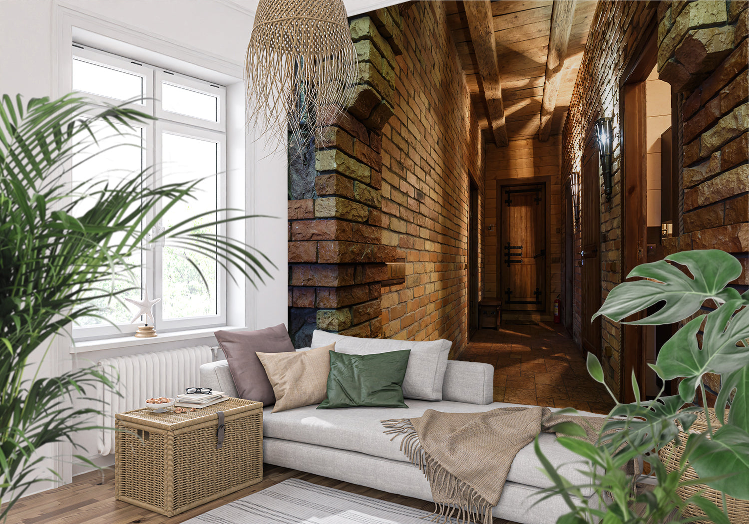 Papier Peint Brique Couloir