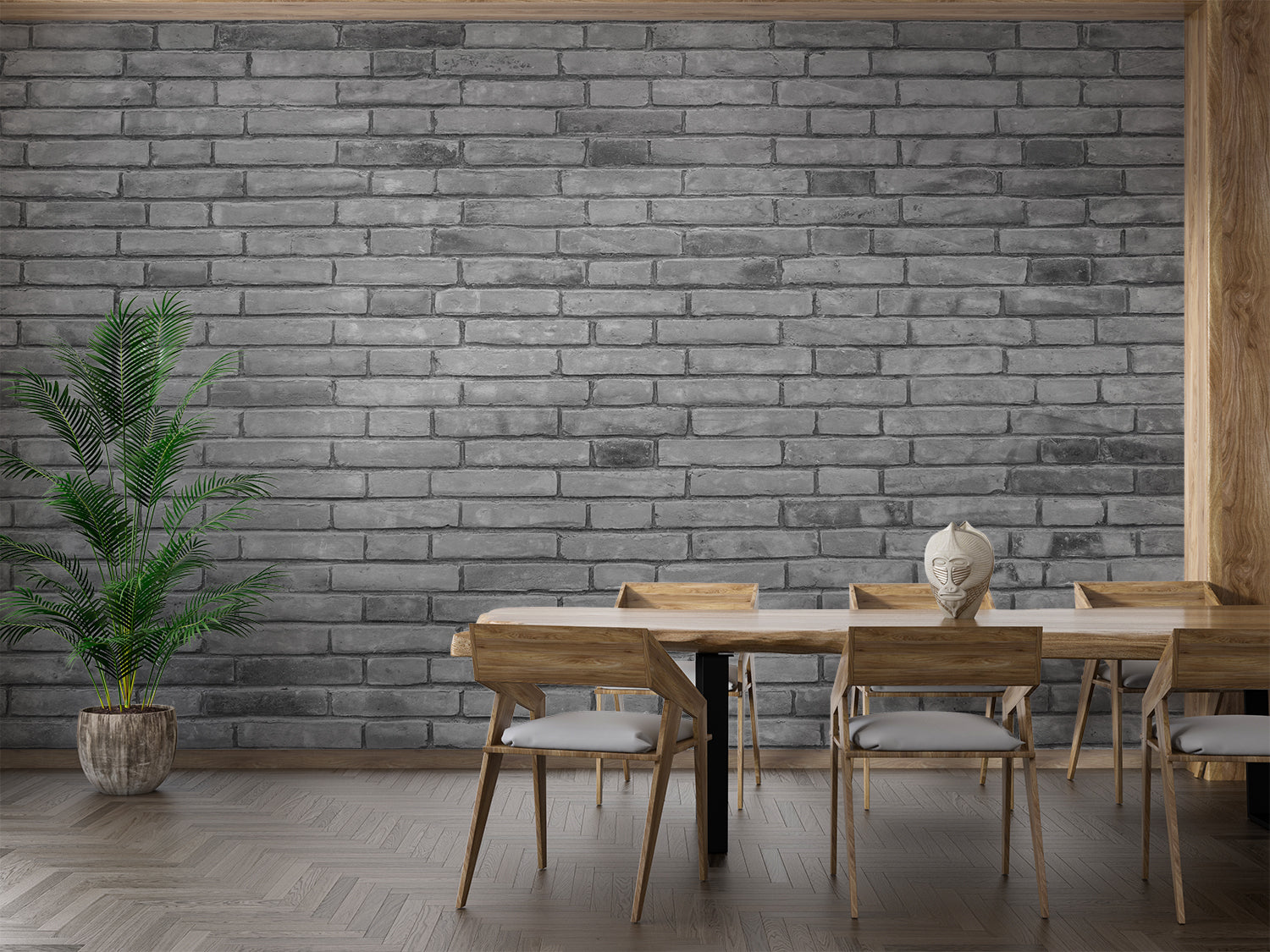 Papier Peint Brique Gris Foncé