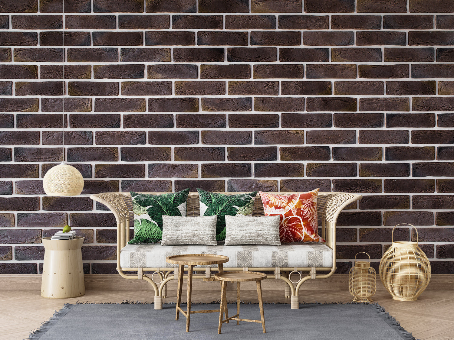 Papier Peint Brique Marron