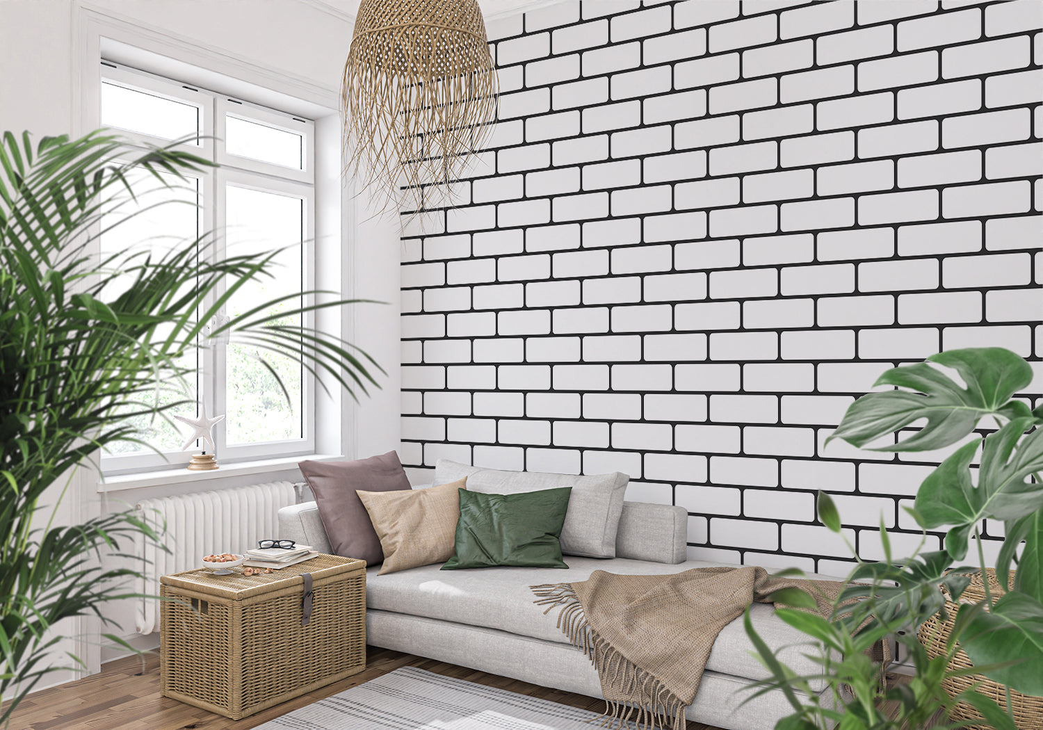 Papier Peint Brique Salle De Bain