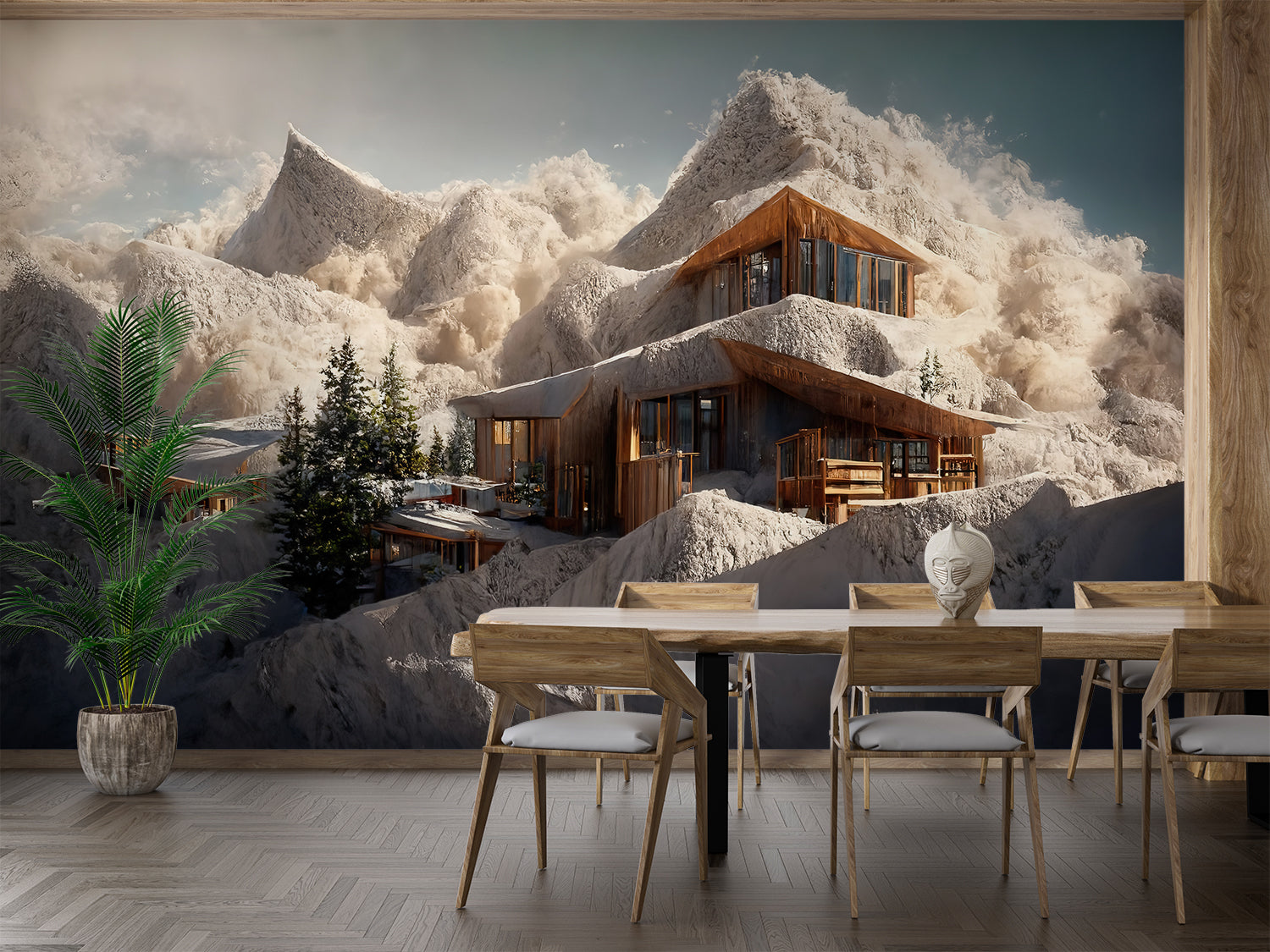 Papier Peint Chalet Montagne