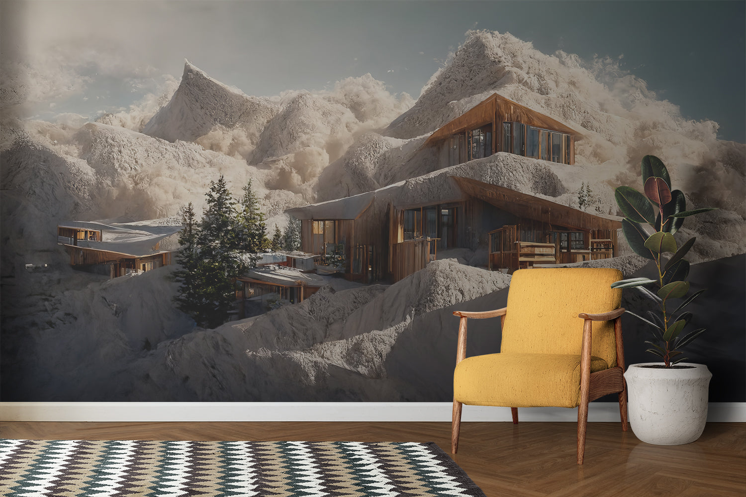 Papier Peint Chalet Montagne