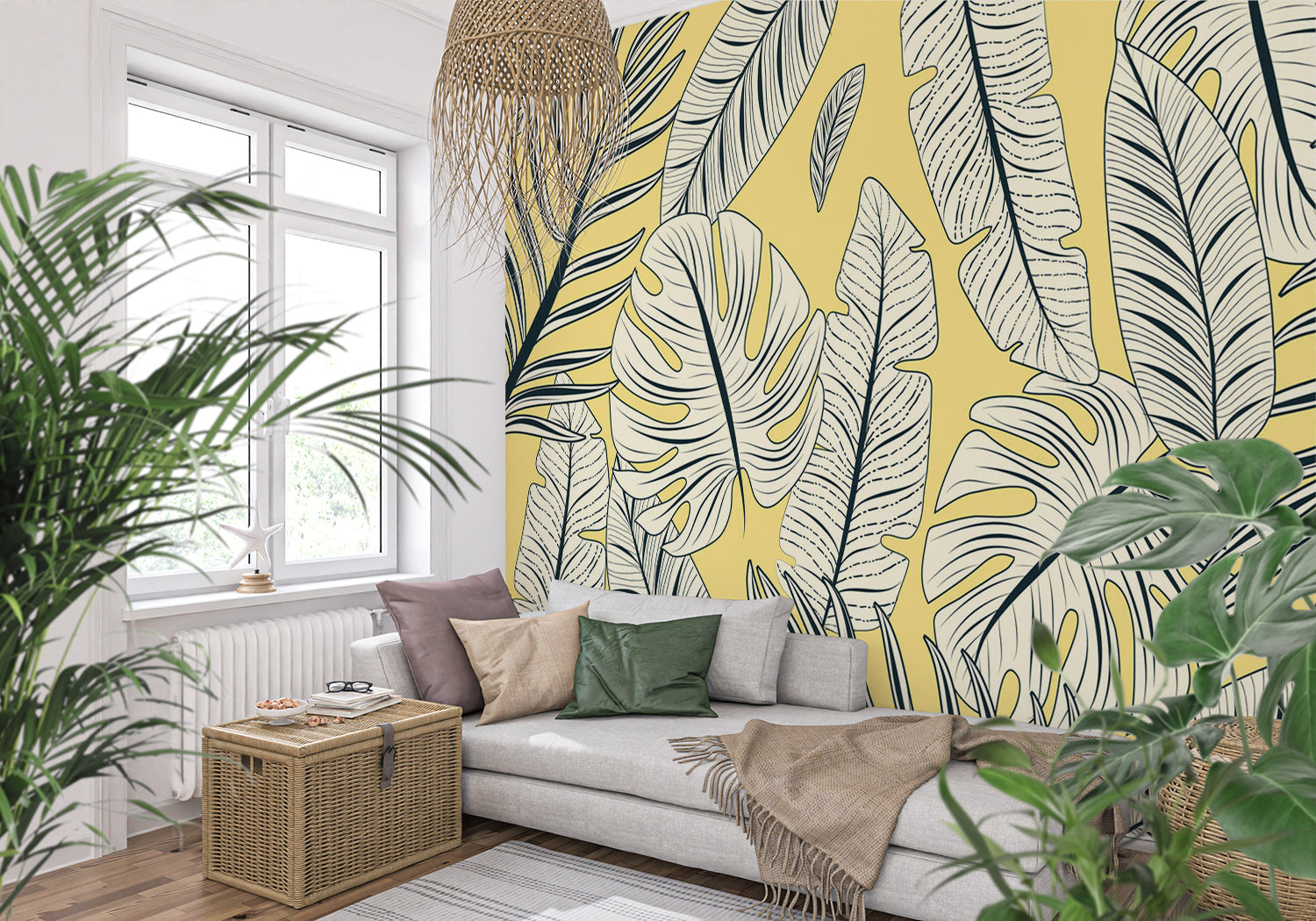 Papier Peint Feuillage Jaune