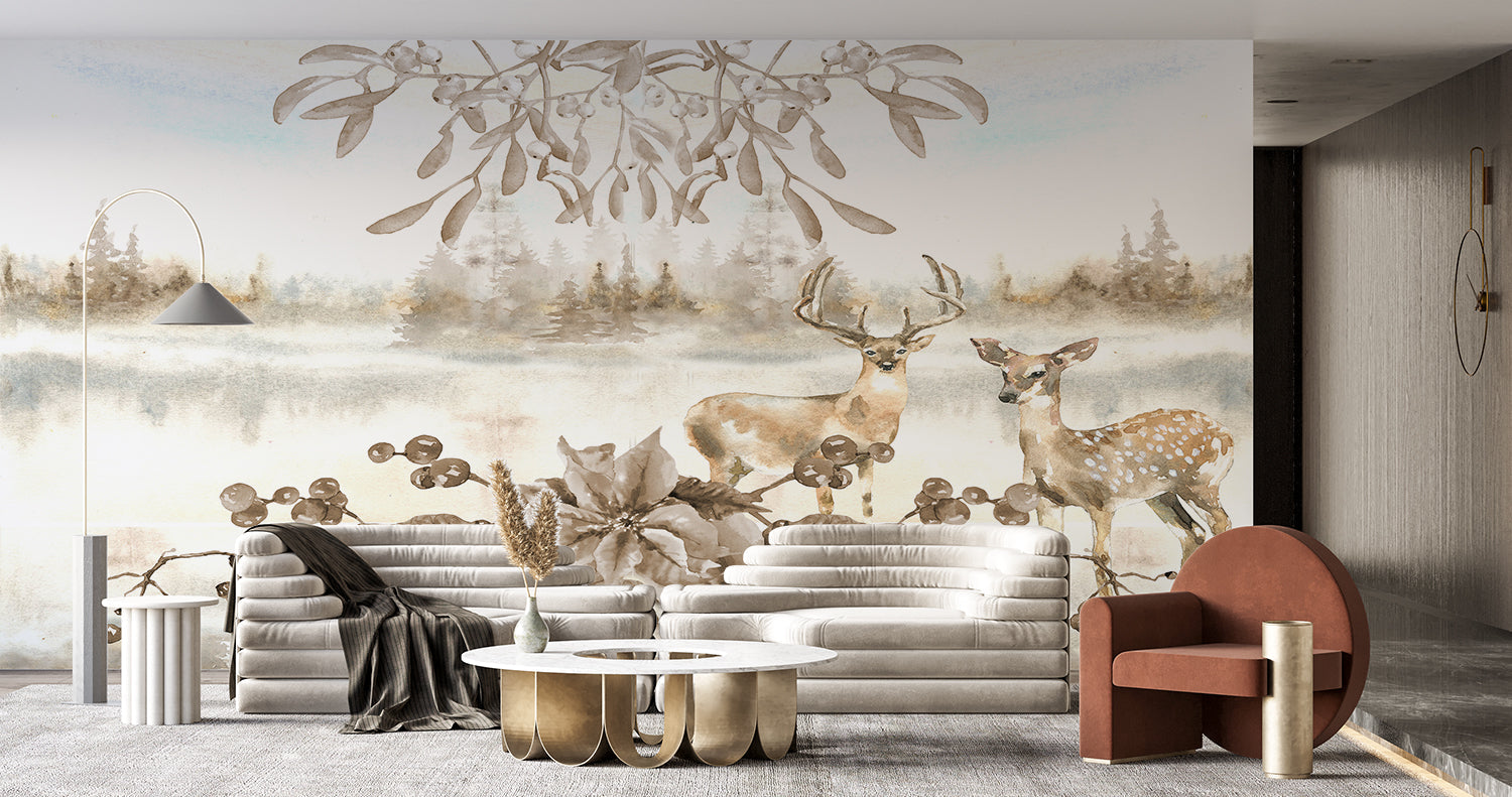 Papier Peint Foret Biche