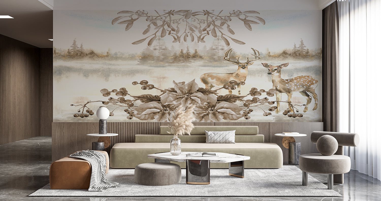 Papier Peint Foret Biche