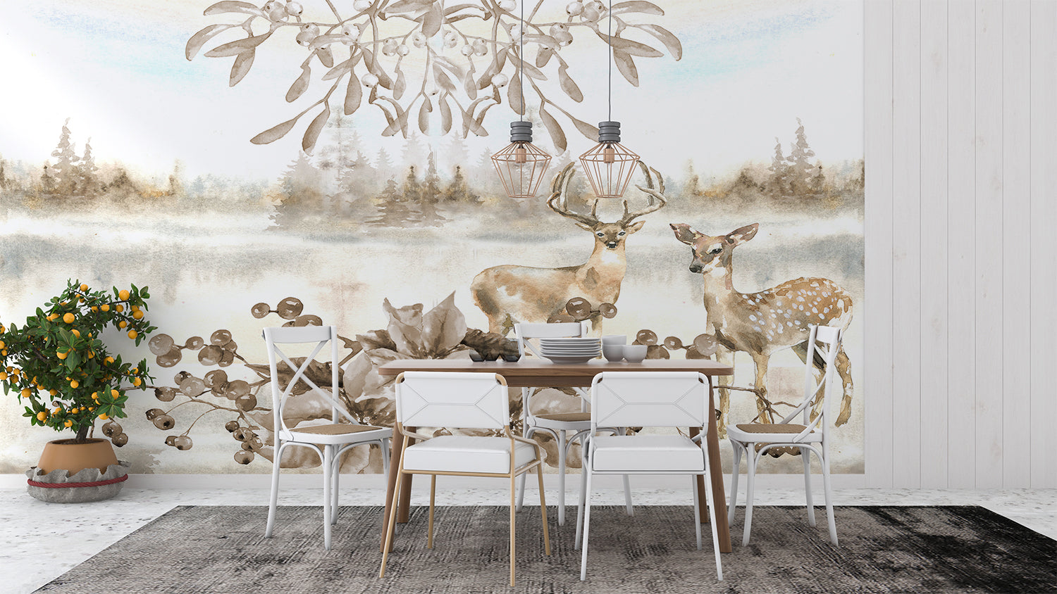 Papier Peint Foret Biche