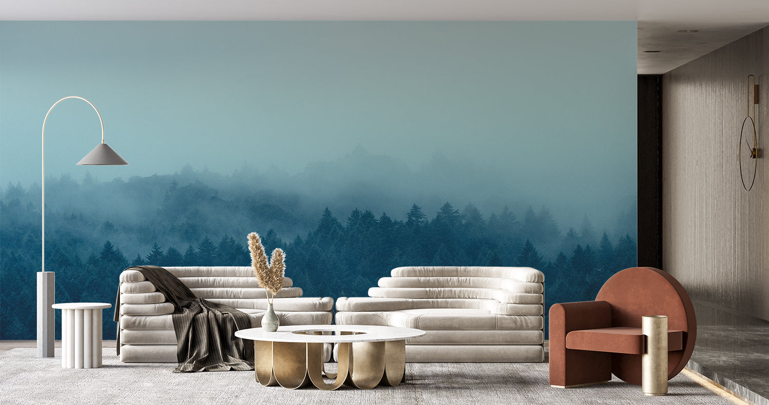 Papier Peint Foret Bleu