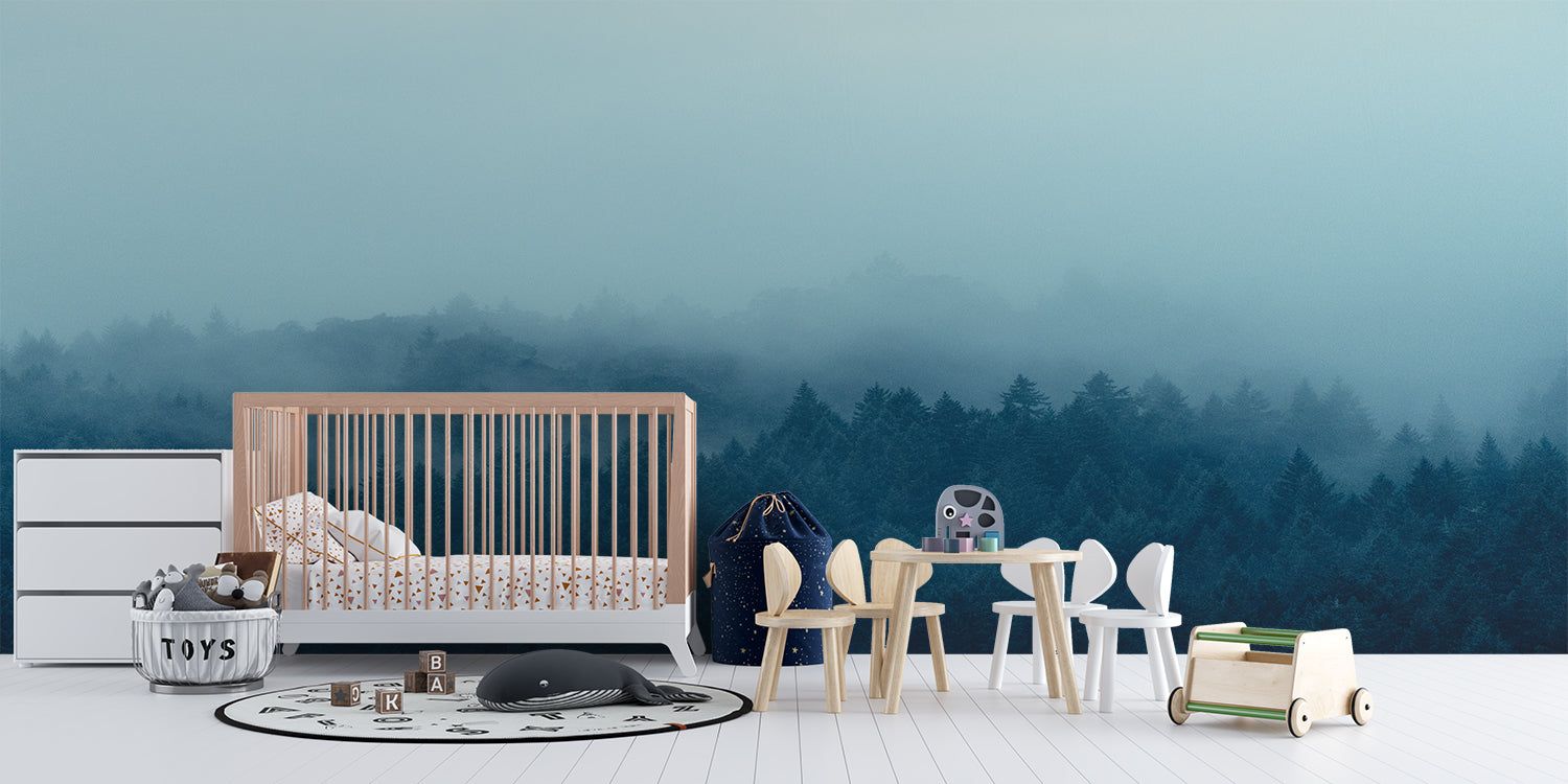 Papier Peint Foret Bleu