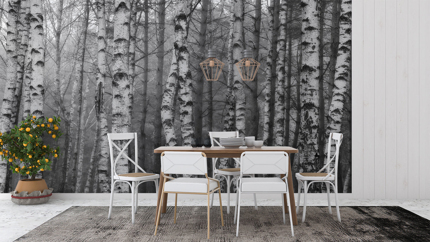 Papier Peint Foret Bouleau