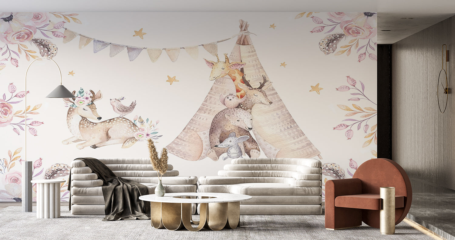 Papier Peint Foret Cerf