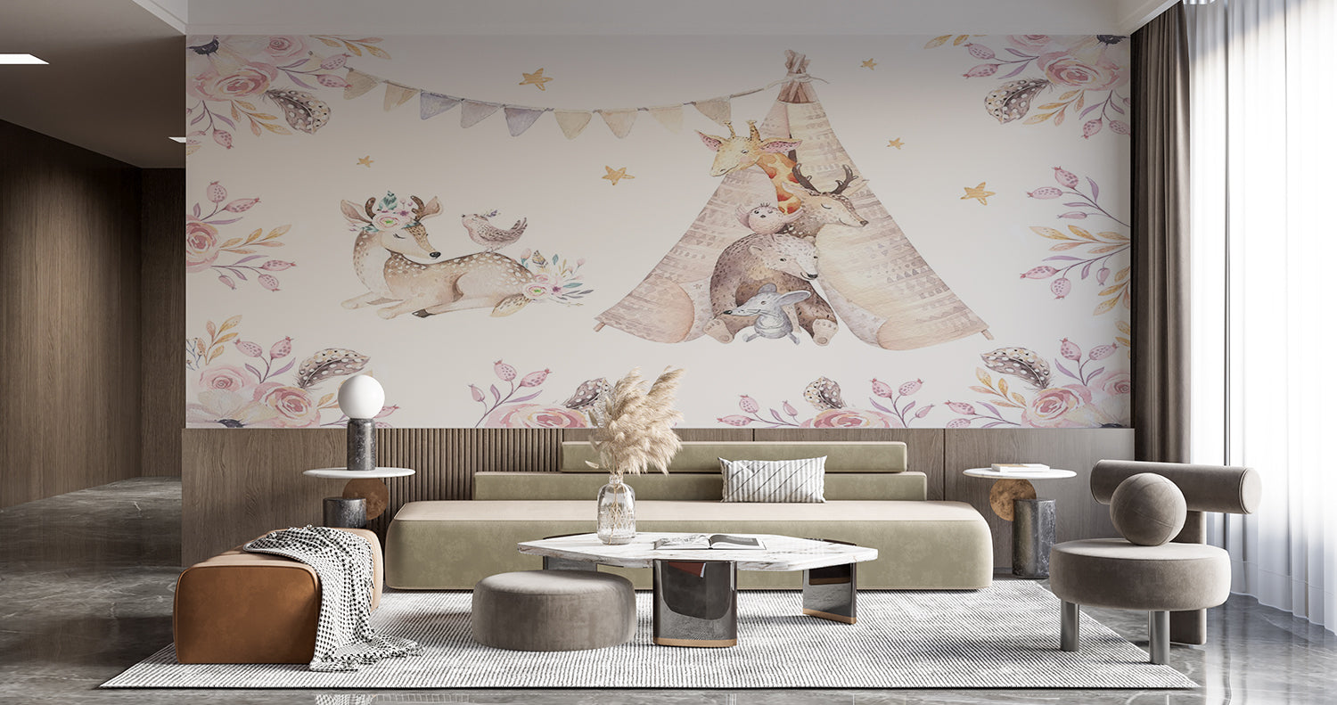 Papier Peint Foret Cerf