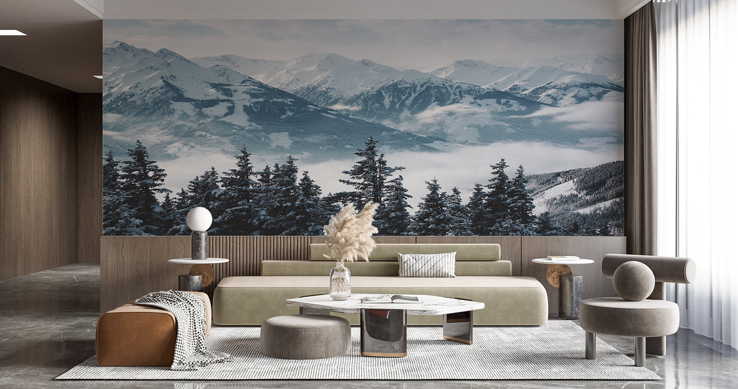 Papier Peint Foret Neige