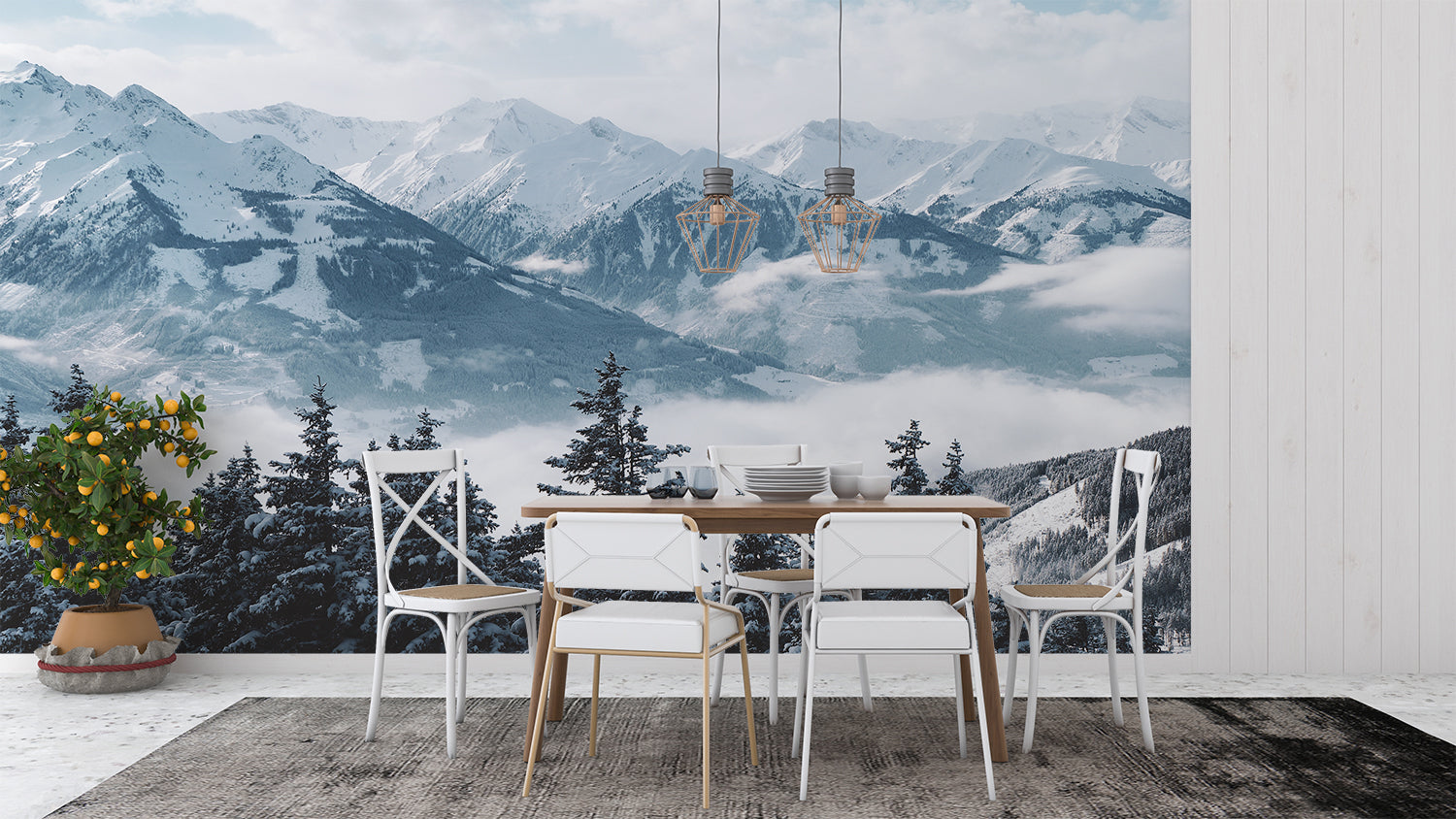 Papier Peint Foret Neige