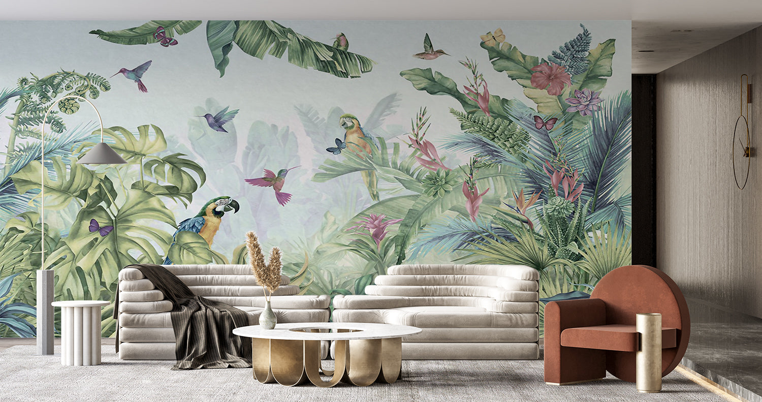 Papier Peint Foret Oiseaux