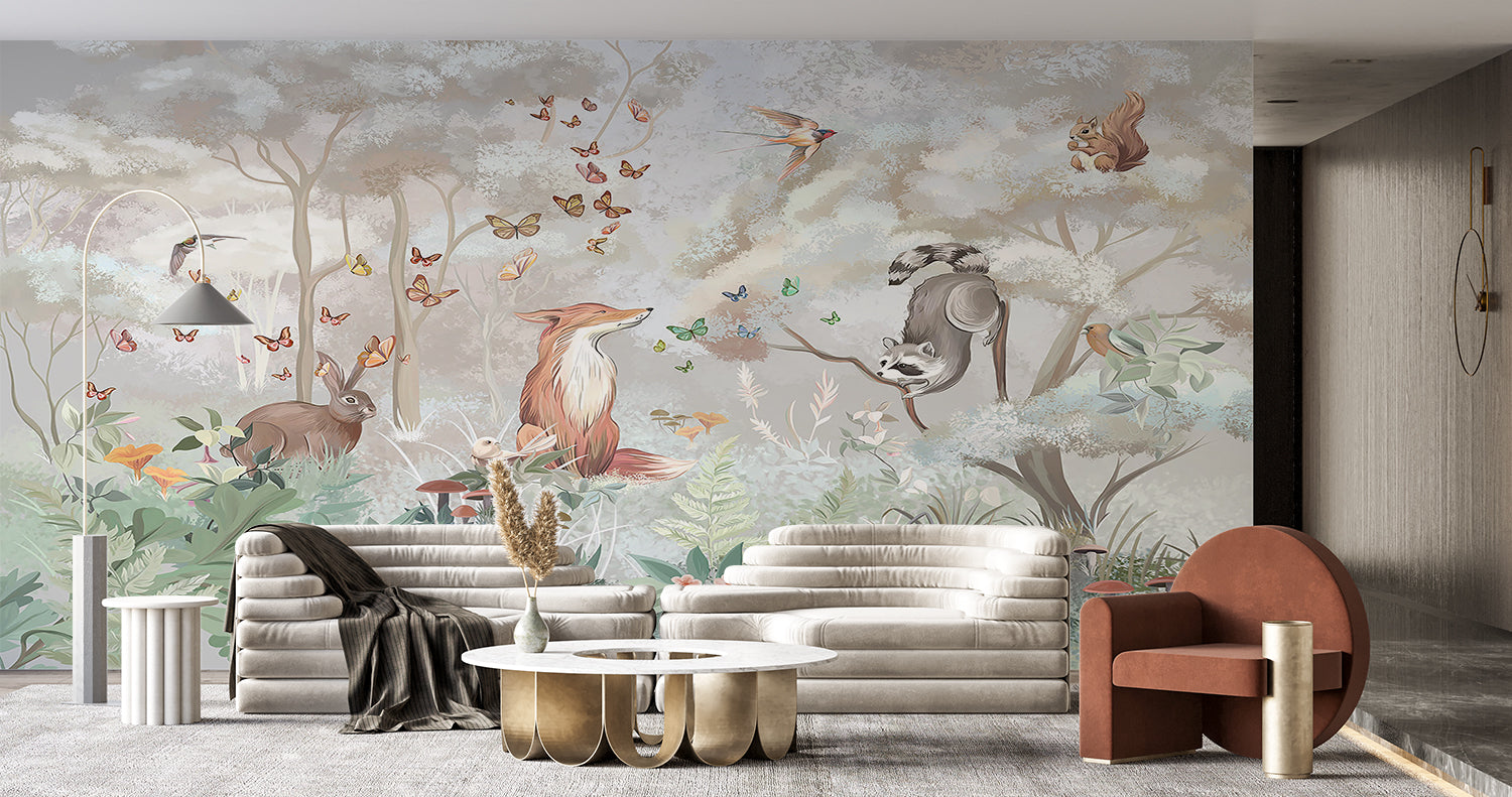 Papier Peint Foret Renard