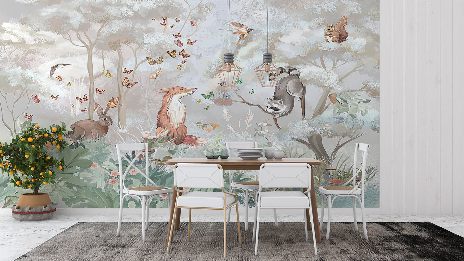 Papier Peint Foret Renard