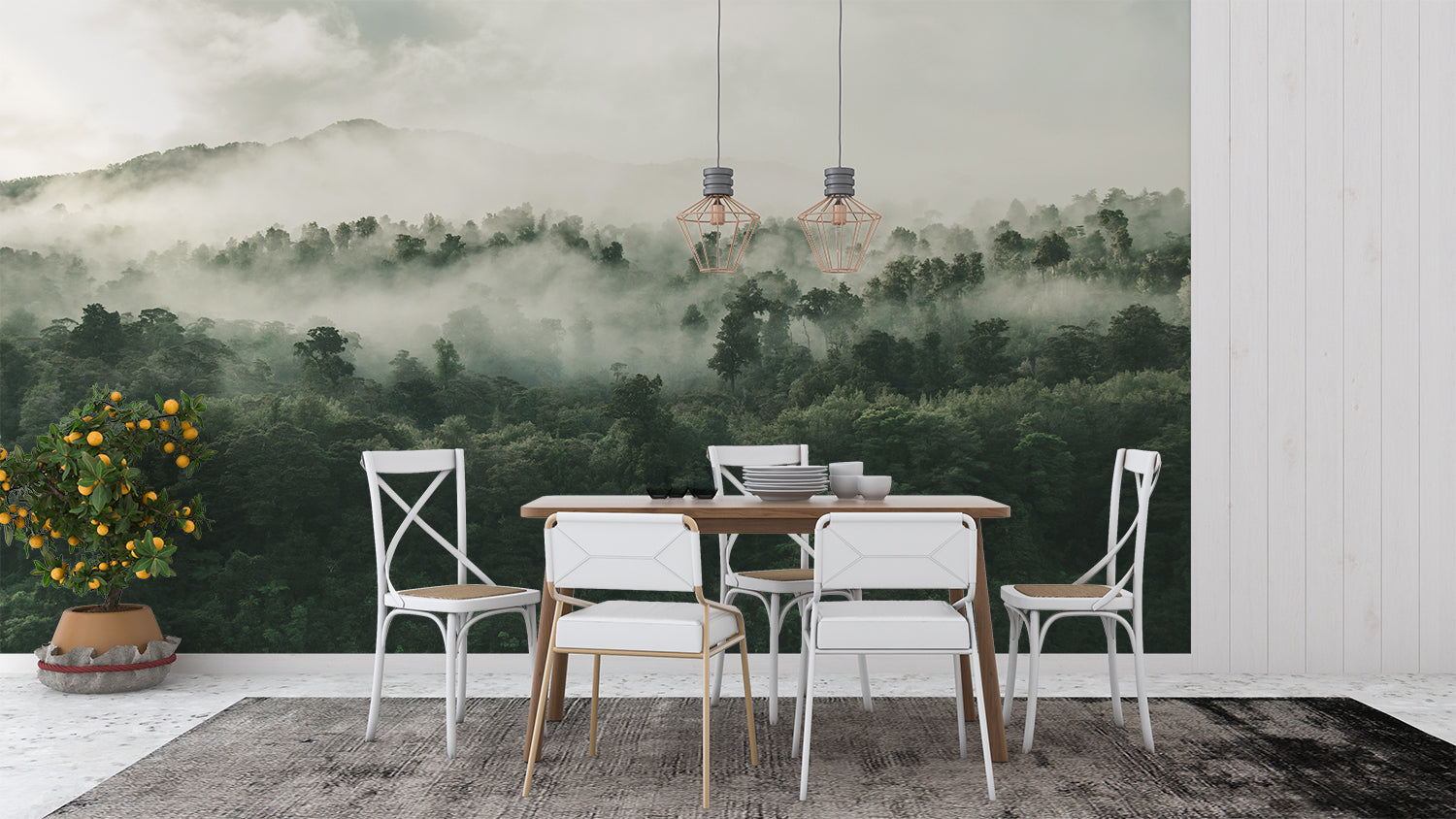 Papier Peint Foret Vert