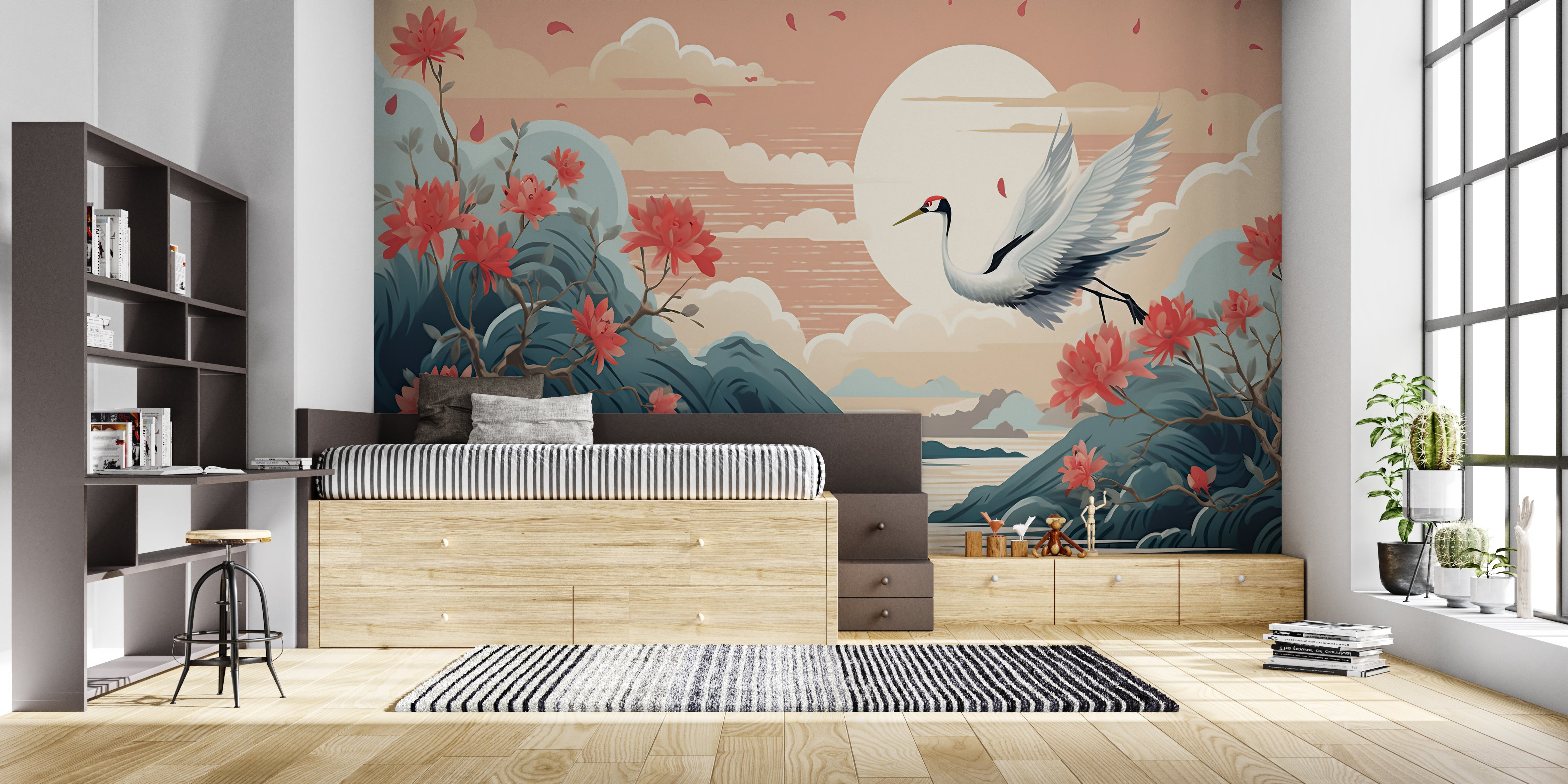 Papier Peint Grue Japonaise