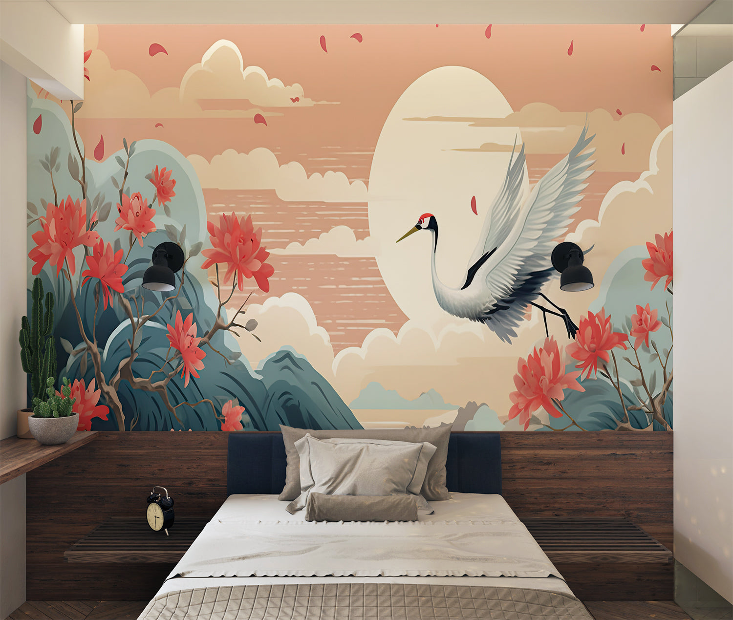 Papier Peint Grue Japonaise