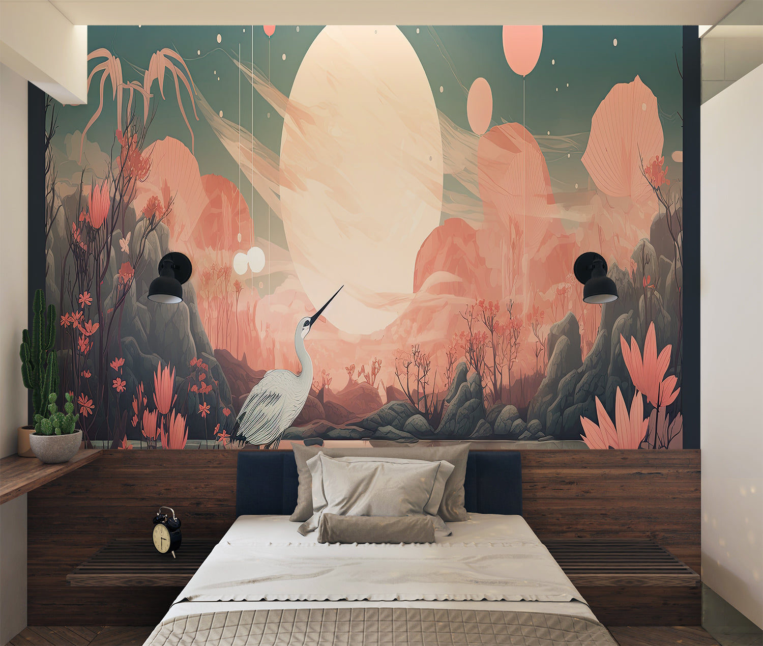 Papier Peint Grues Japonaises