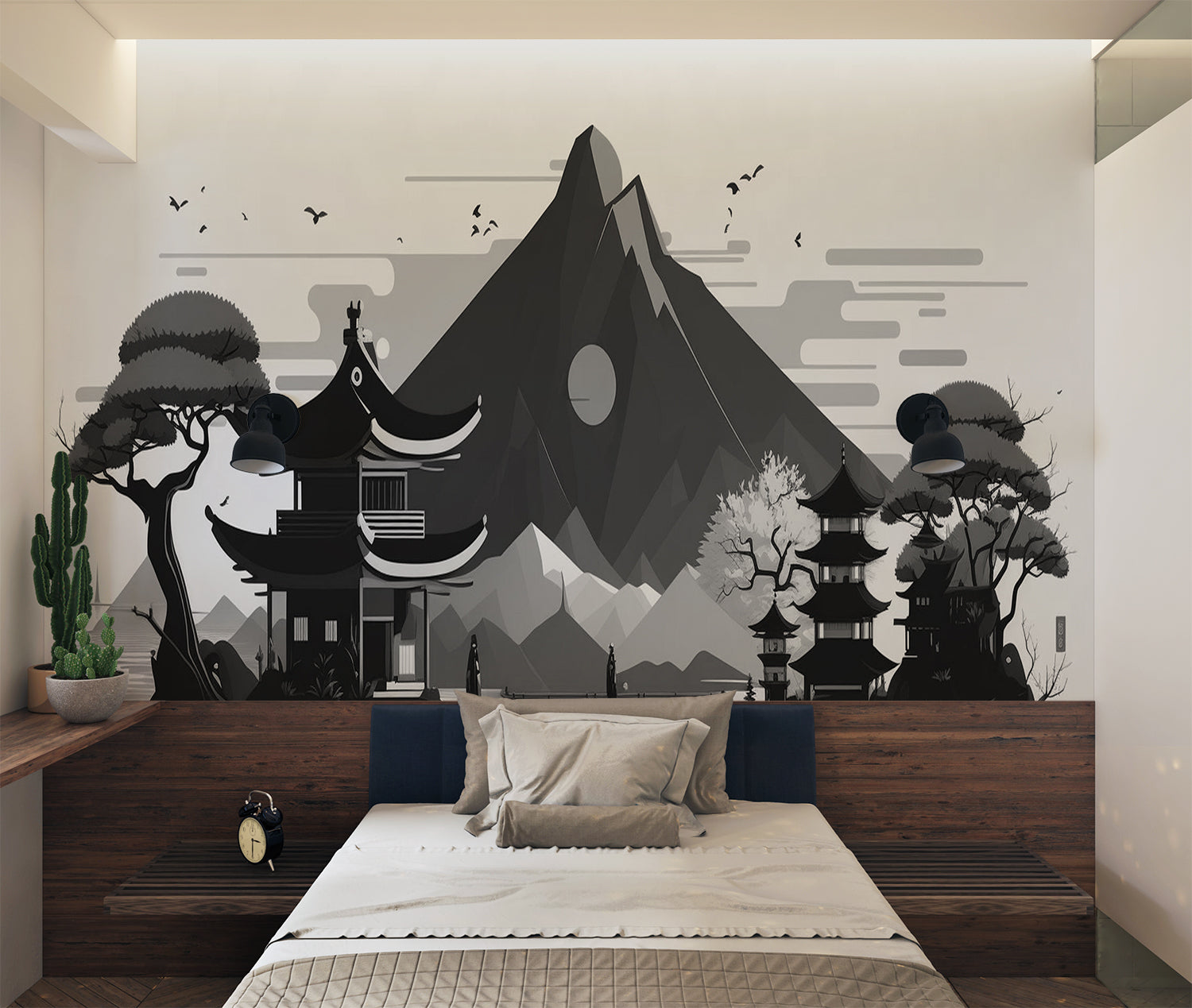 Papier Peint Japonais Noir Et Blanc