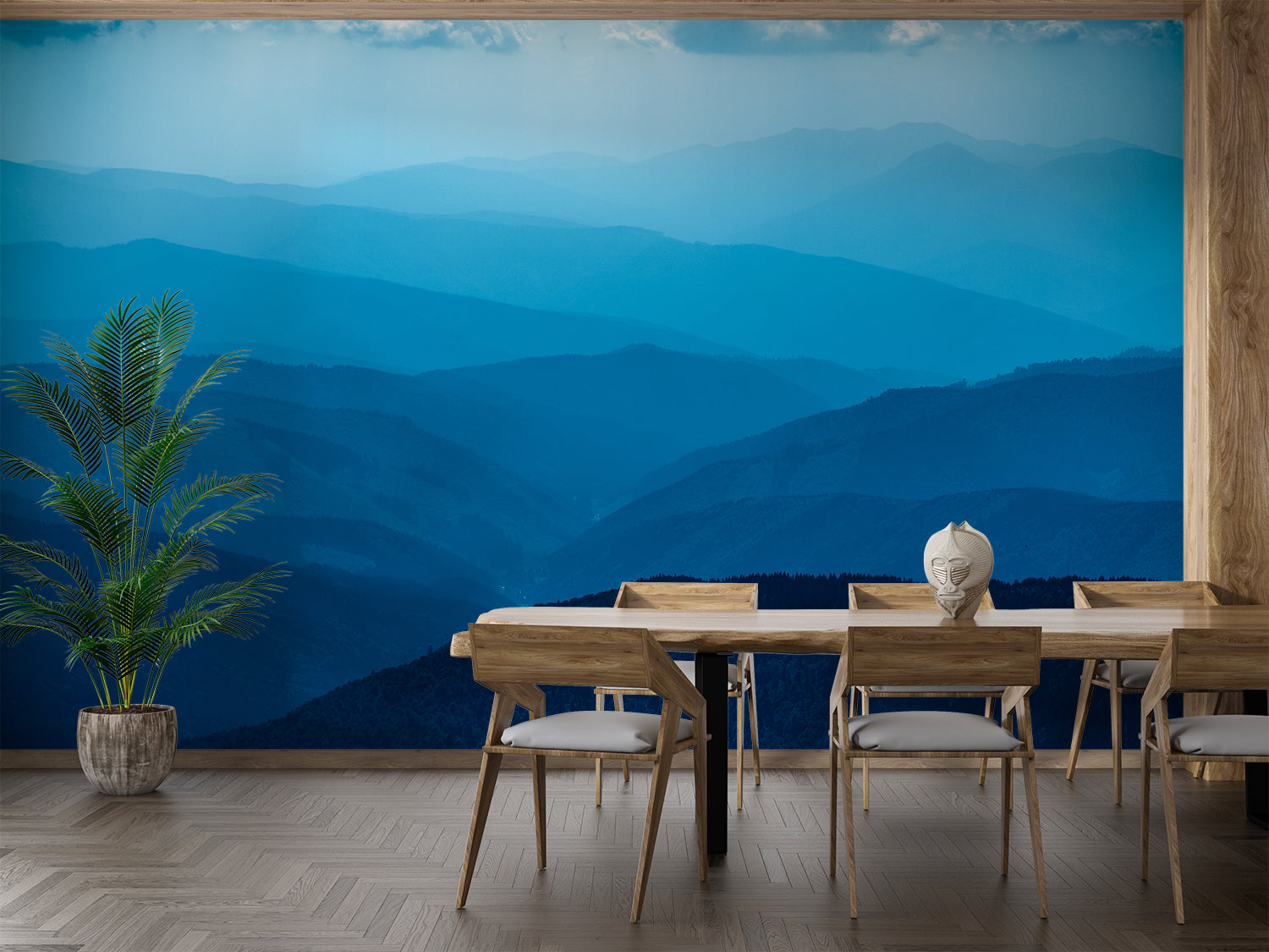 Papier Peint Montagne Bleu