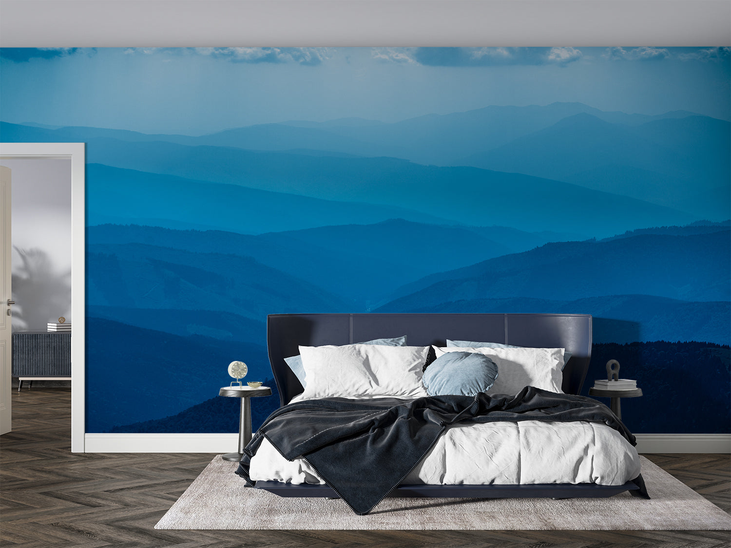 Papier Peint Montagne Bleu