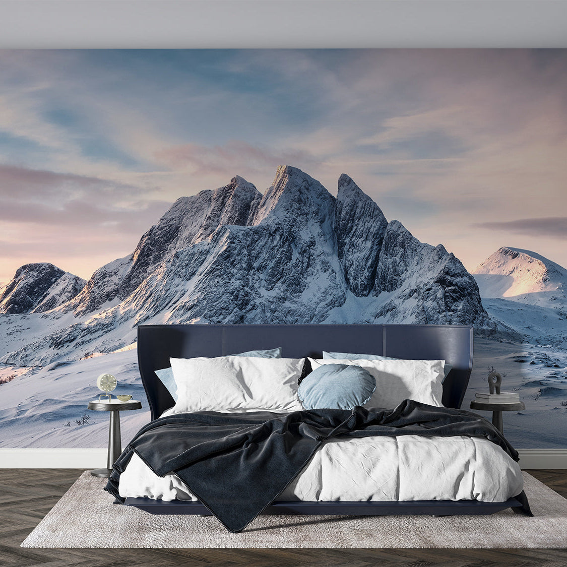 Papier Peint Montagne Enneigée