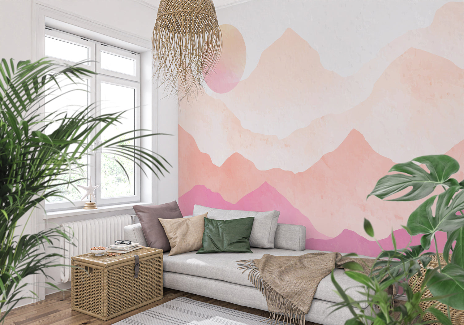 Papier Peint Montagne Rose