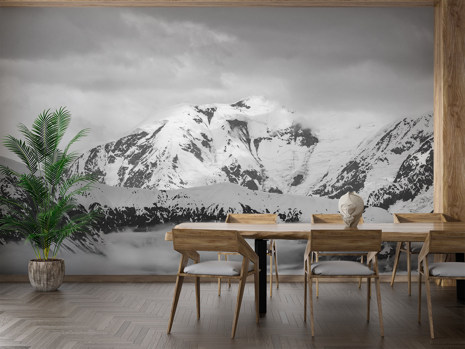 Papier Peint Noir Et Blanc Montagne