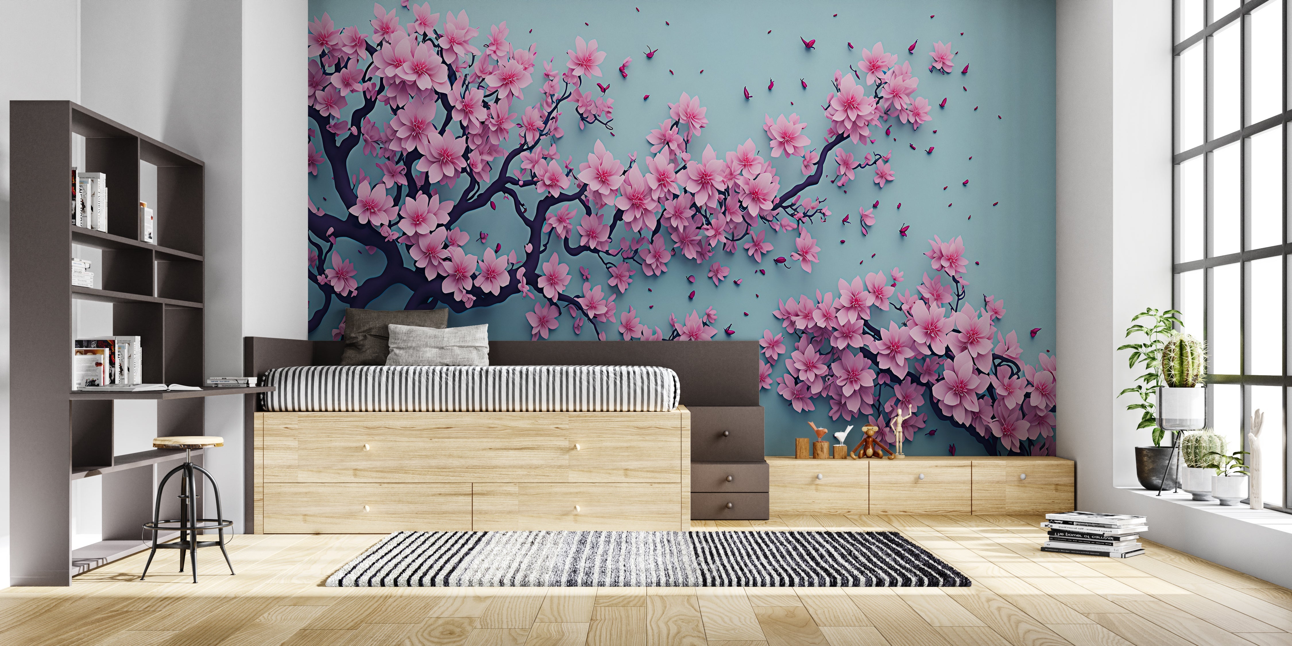 Papier Peint Panoramique Fleurs De Cerisier