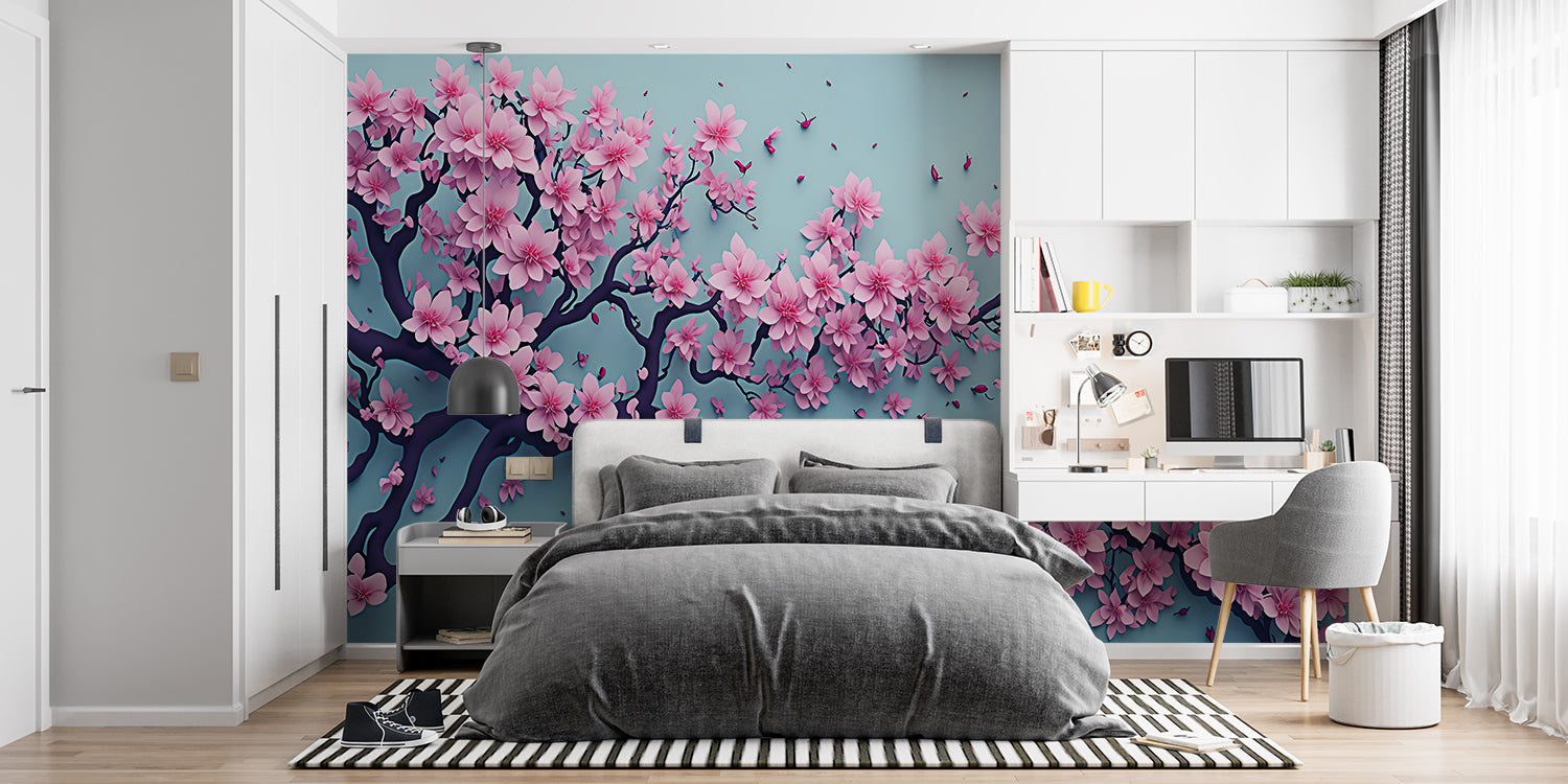 Papier Peint Panoramique Fleurs De Cerisier
