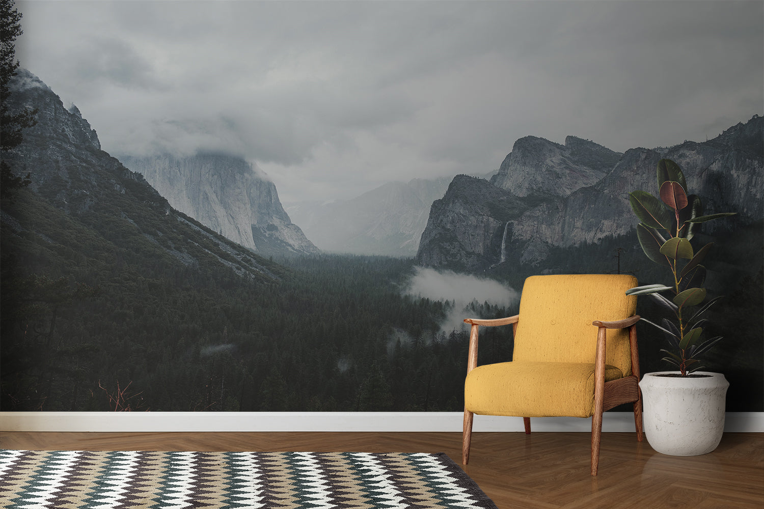 Papier Peint Trompe L Oeil Montagne