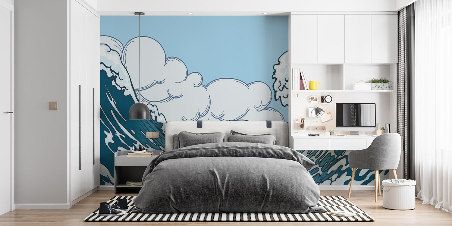 Papier Peint Vague Japonais