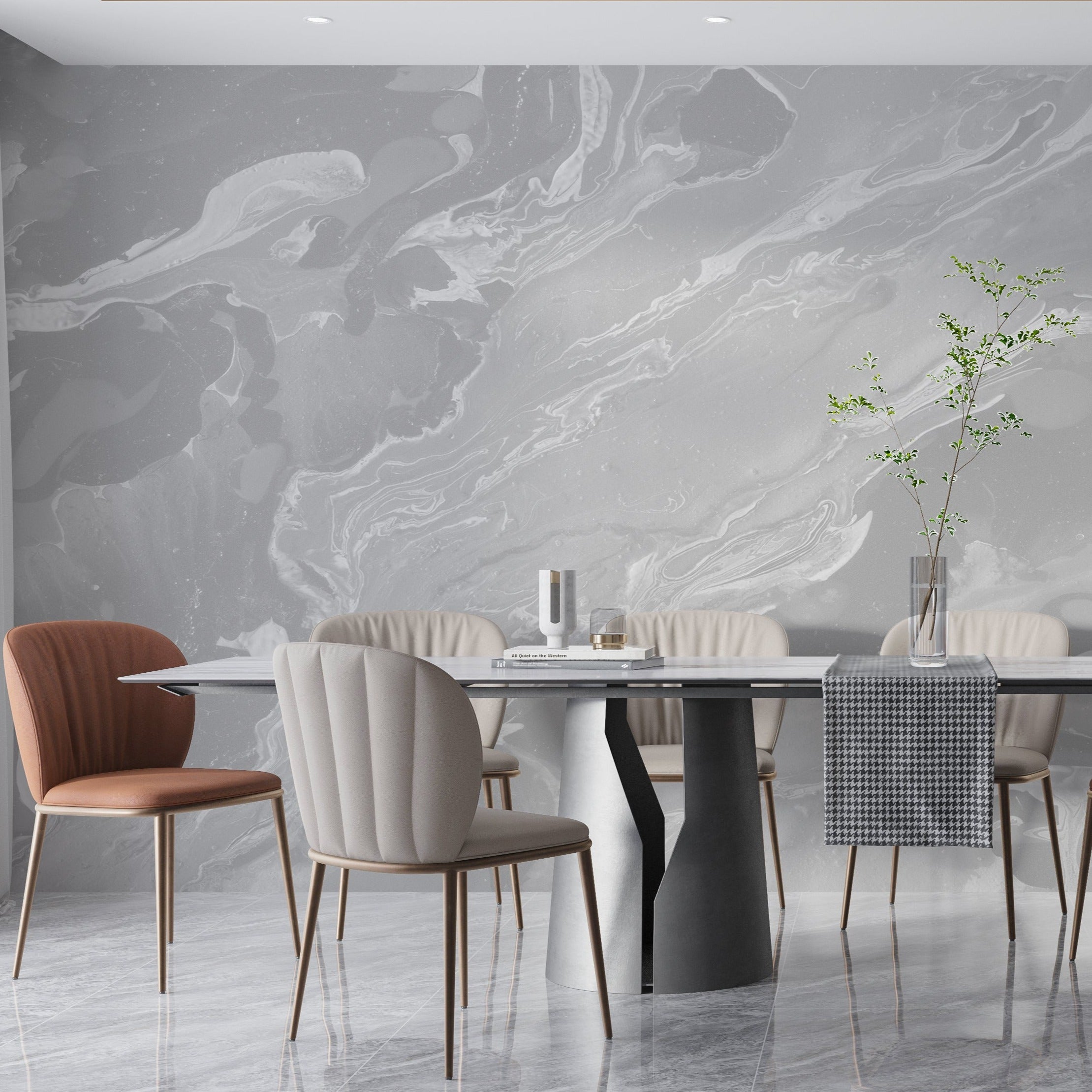 Papier Peint Gris Marbré