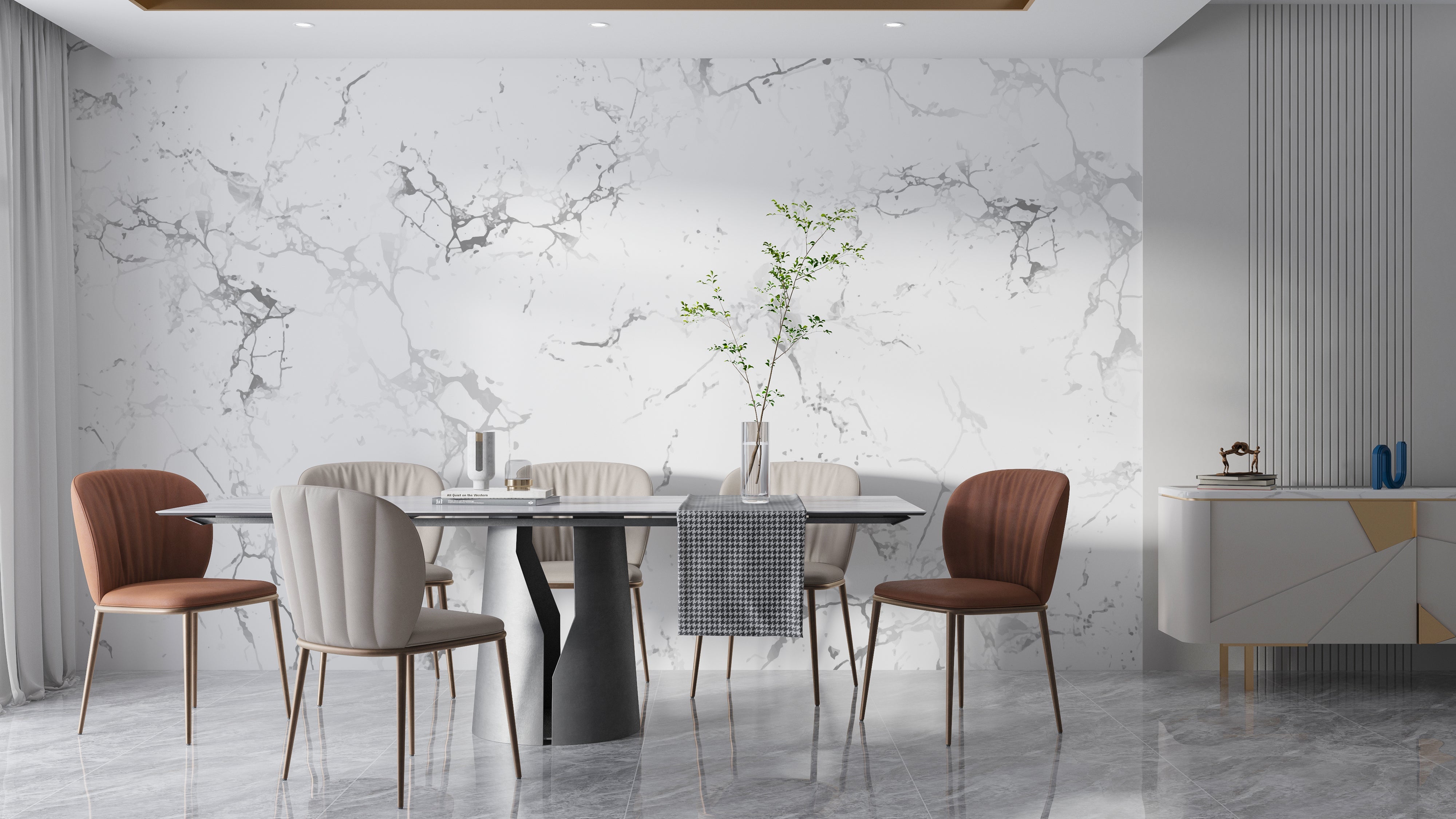 Papier Peint Marbre Gris