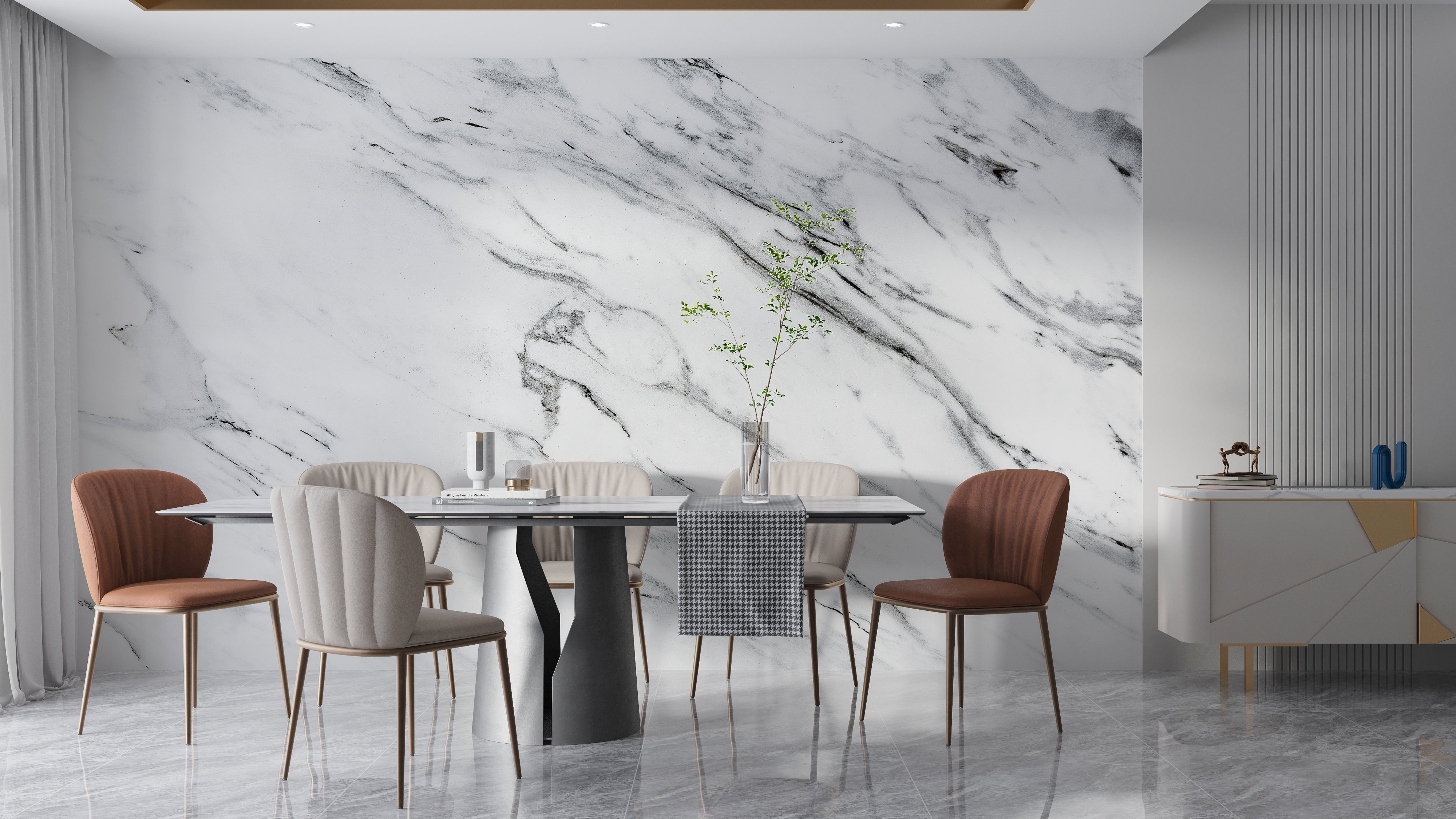 Papier Peint Marbre Salle De Bain