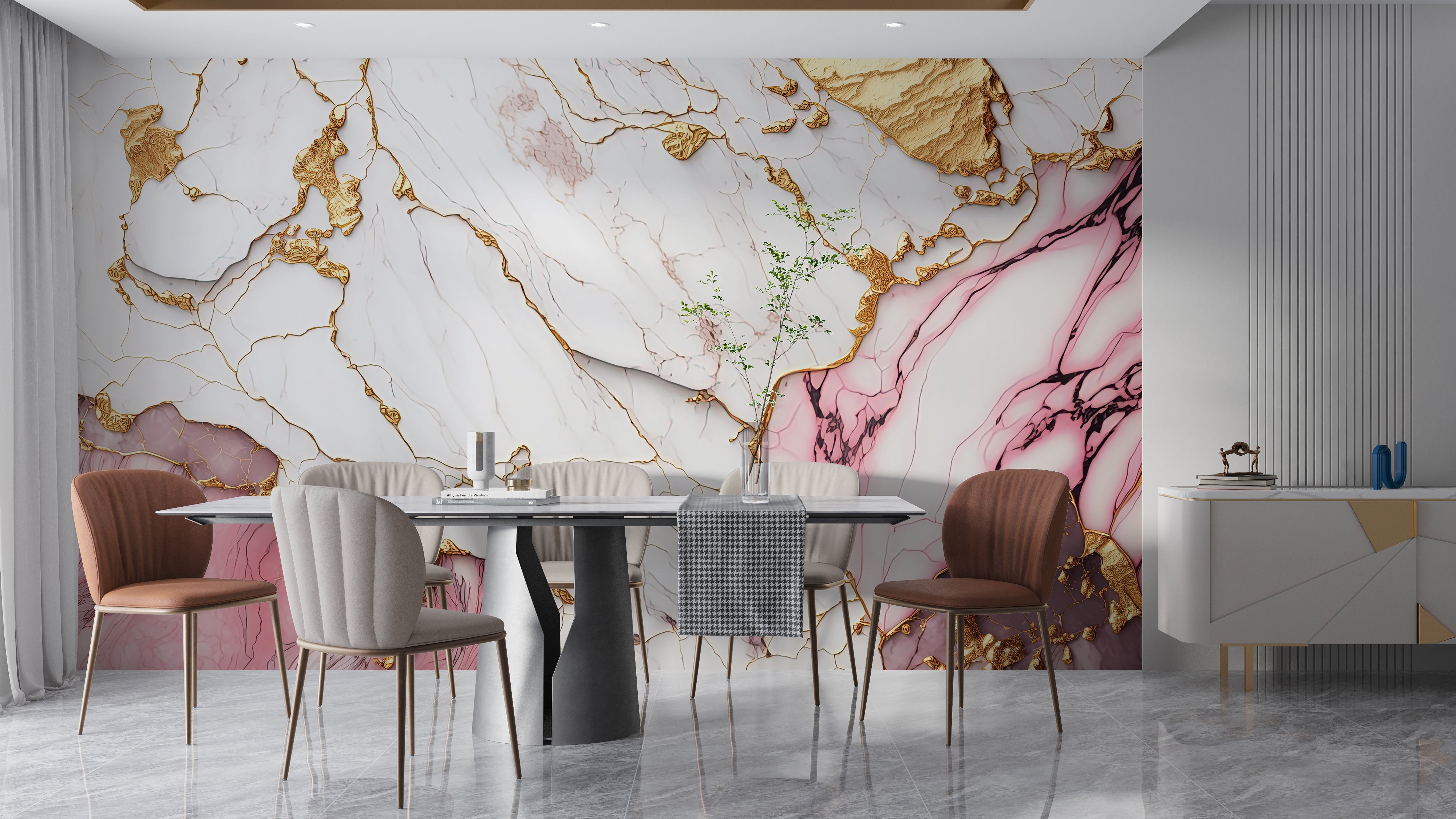 Papier Peint Panoramique Effet Marbre