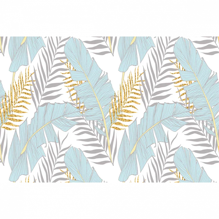 Skandinavische Tapete Gelb Grau Blau