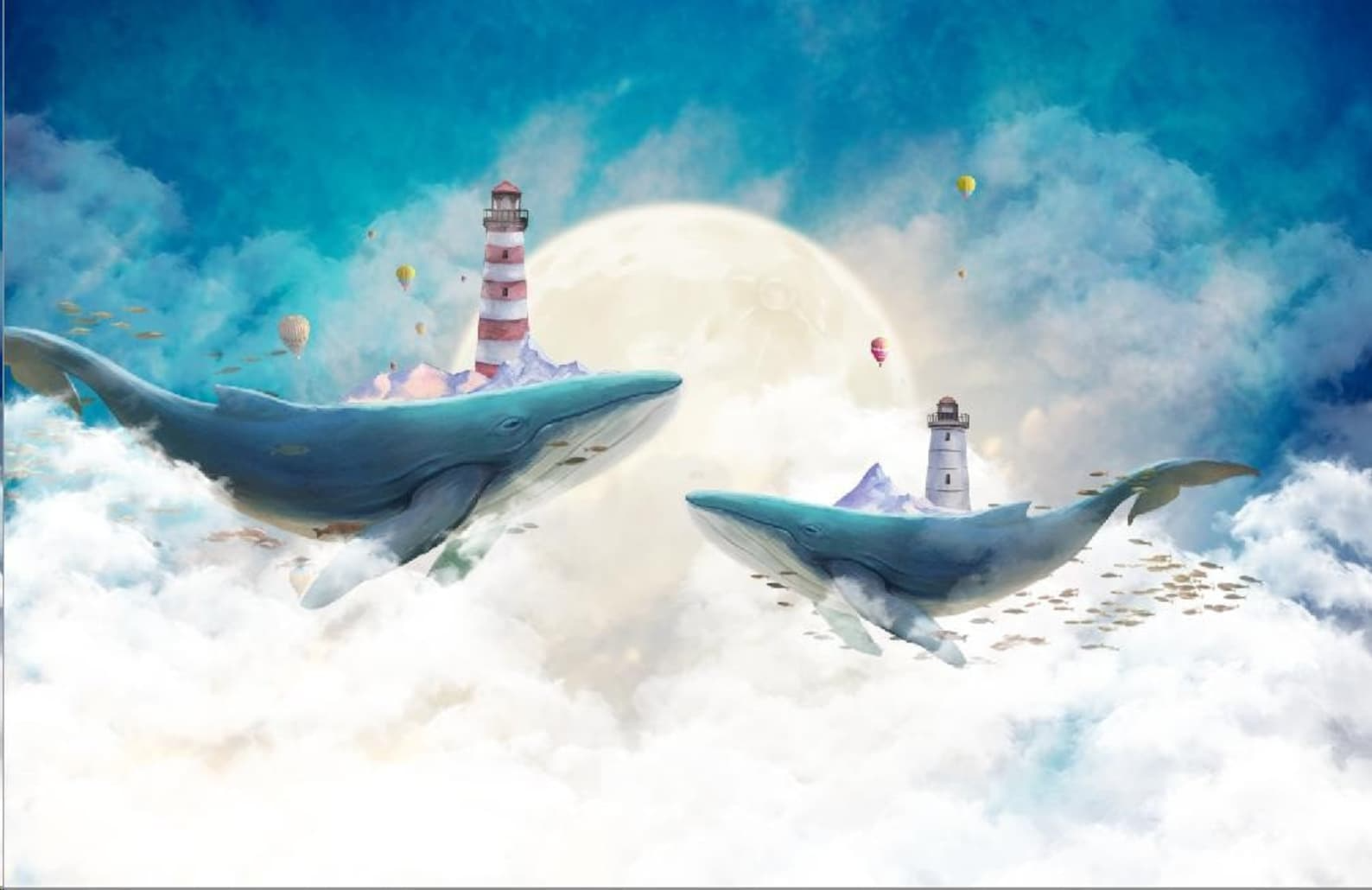 Papier Peint Marin Colossale Baleine