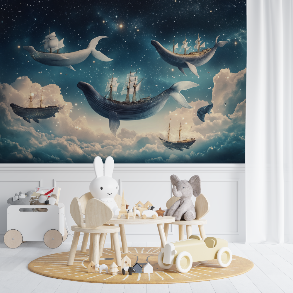 Papier peint marin navires et b...ns le ciel chambre de bebe