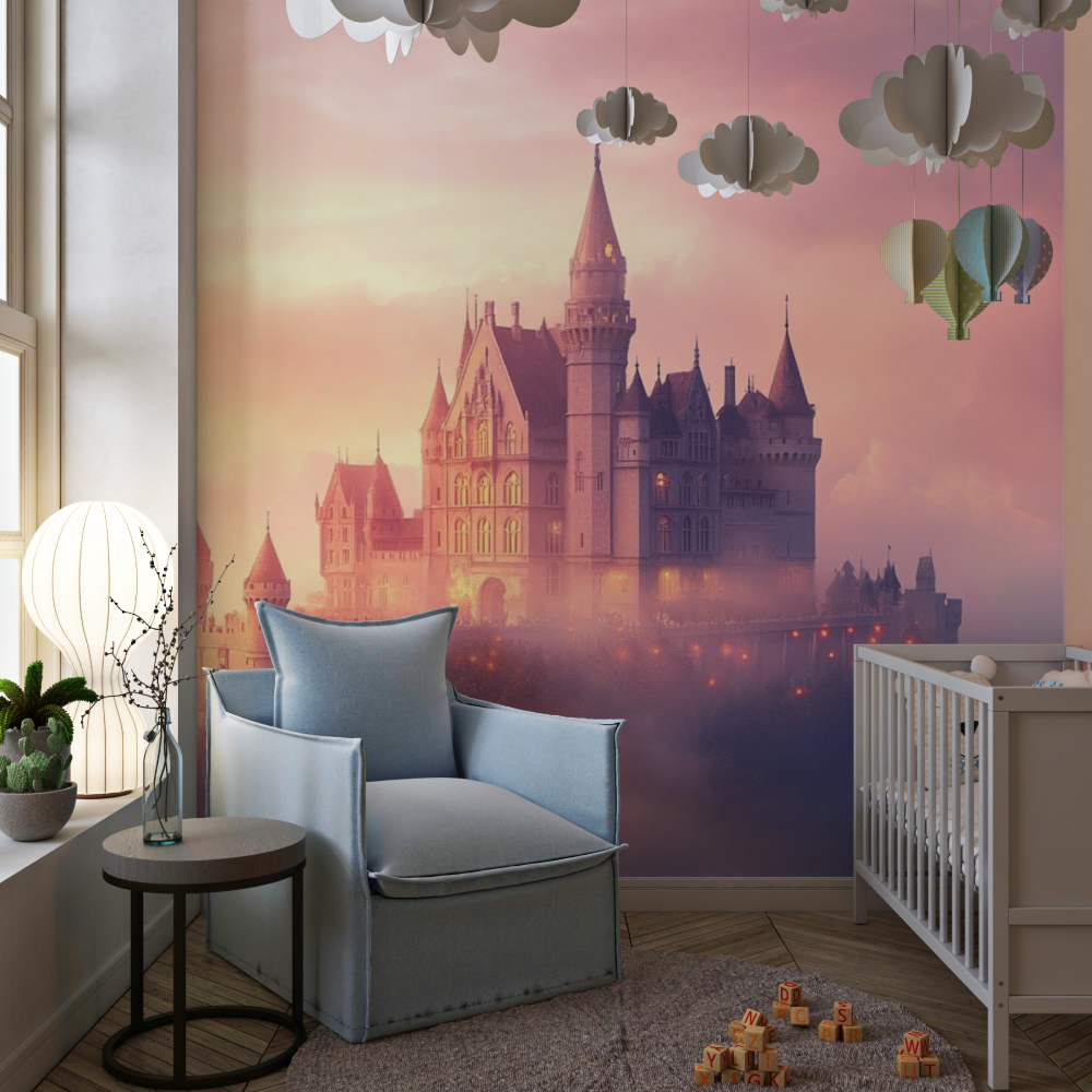 Papier peint princesse chateau mirage chambre de fille