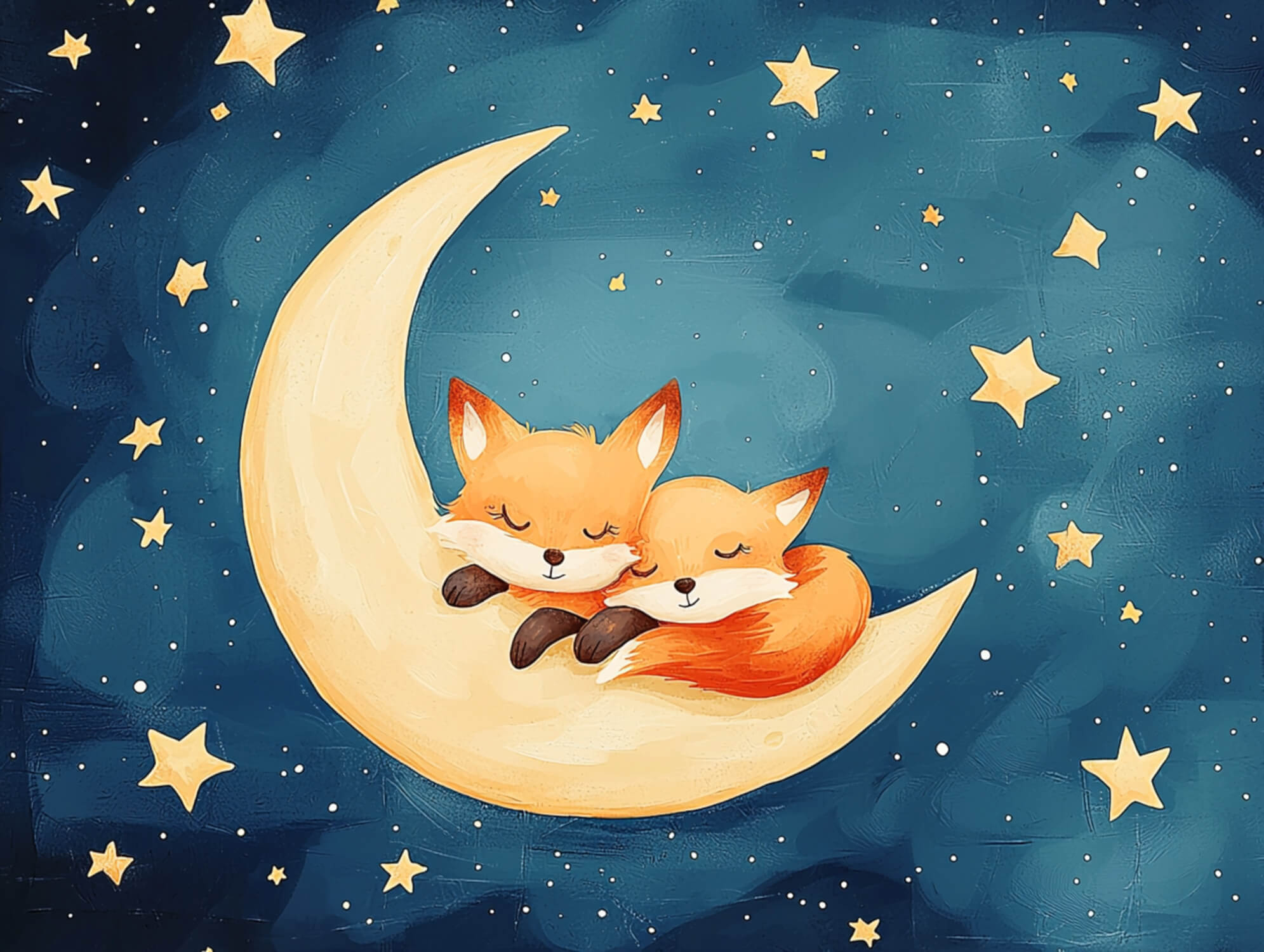 Papier Peint Renard Et Lune