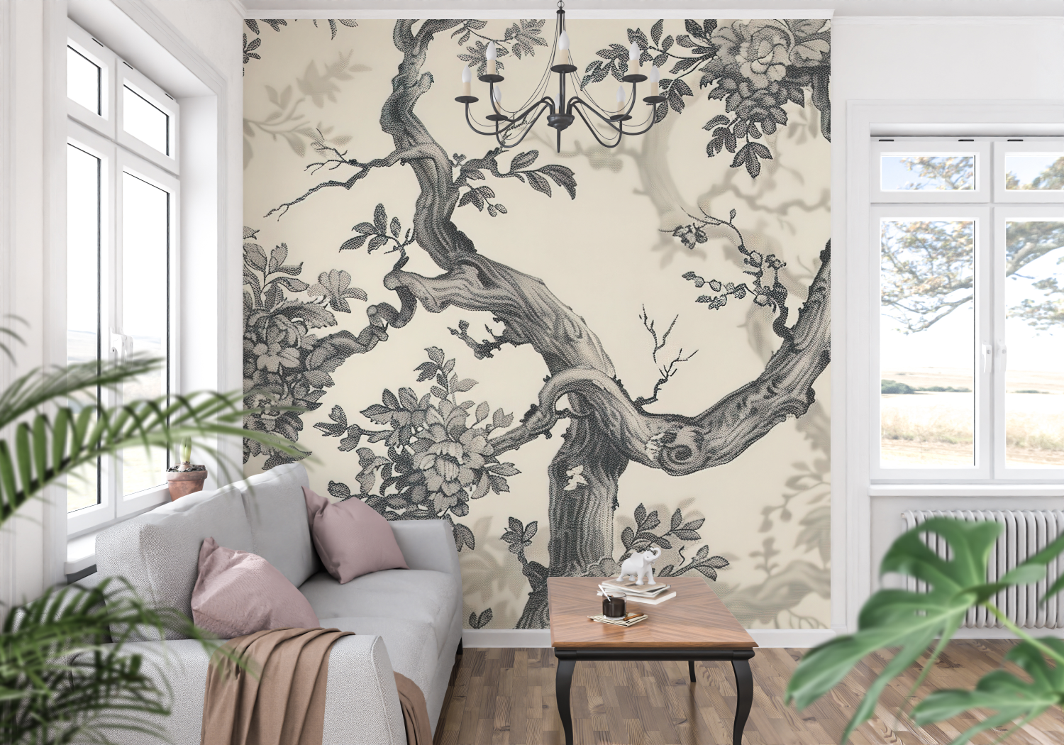 Papier Peint Toile De Jouy 3d - panoramique-mur
