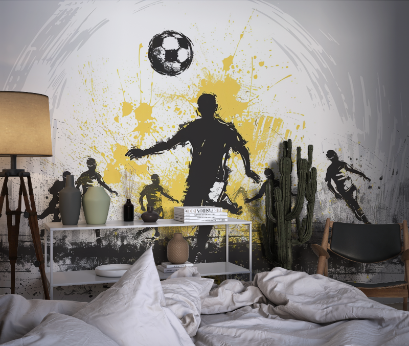 Papier peint chambre garcon foot chambre dado1