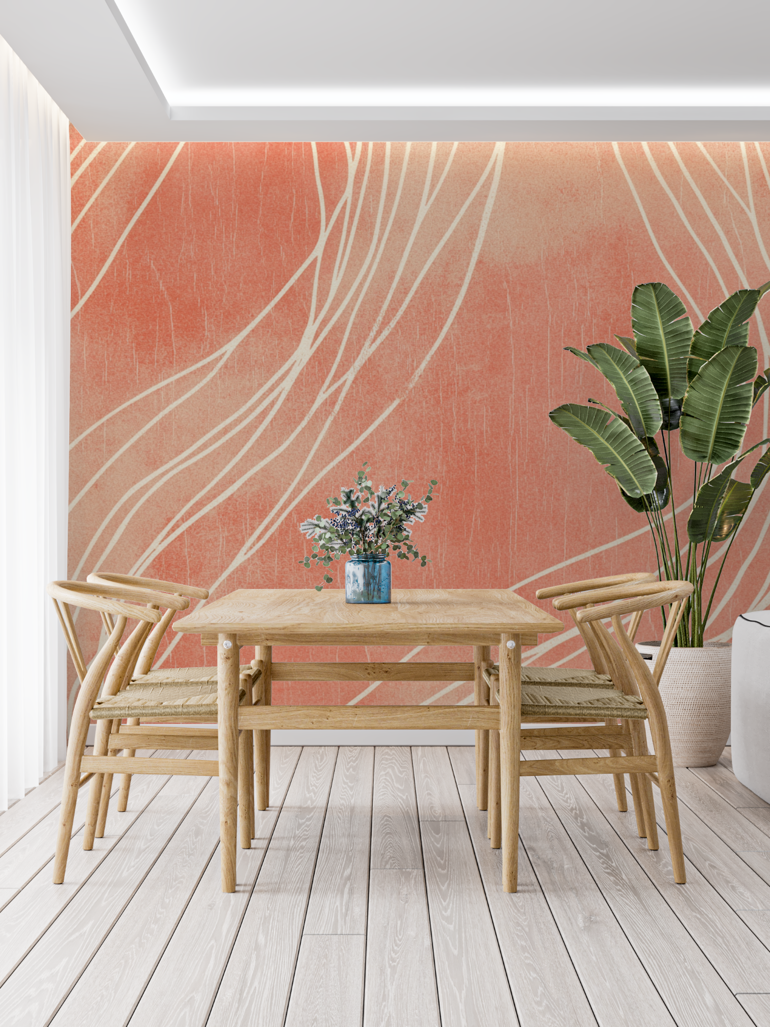 Papier peint terracotta et beig...eaire panoramique tendance